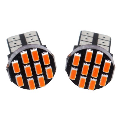 لامپ چراغ کوچک خودرو سام نارنجی 10SMD پایه آریایی فشاری بسته 2 عدی