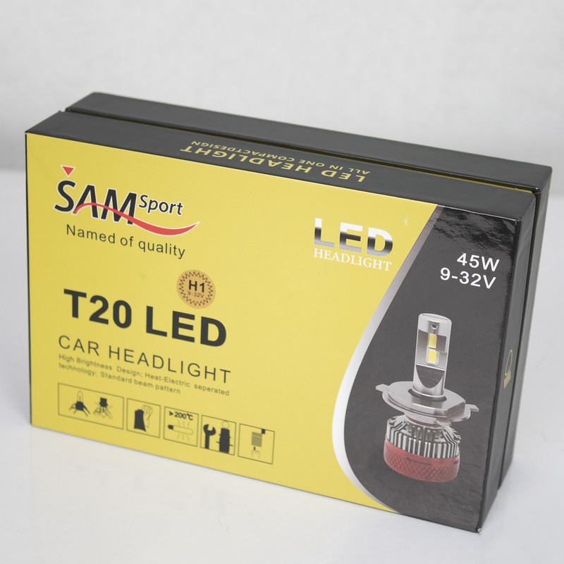 لامپ هدلایت خودرو سام مدل T20 کد H1 بسته 2 عددی